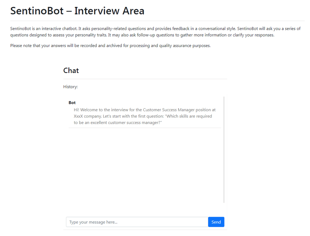 Chatbot Interface Window